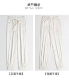 Birdsky, 1PC Women trousers bloomers pants pant bow belt high waist 19MM 95% real mulberry silk 5% spandex 3 colors, S-930