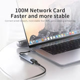 Fast Charge for Laptop Computer 8In1 Type C Hub USB C 8 in 1 USB3.1 to 4K HDMI Adapter with RJ45 SD/TF Card Reader PD