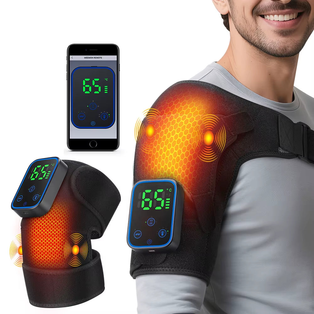 Wireless Control Graphene Heating Shoulder Knee Massager Knee Shoulder Elbow Arthritis Warm Wrap Massage Support Brace Belt