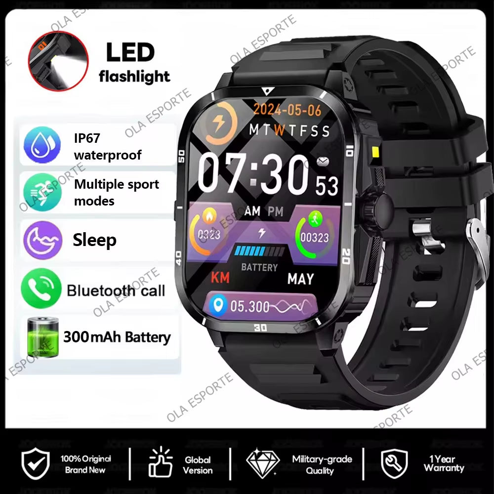 2025 NEW Military Smartwatch 2.01Inch HD Screen for Android/Ios Bluetooth Call Waterproof Outdoor Sports Fitness Smart Watch Men