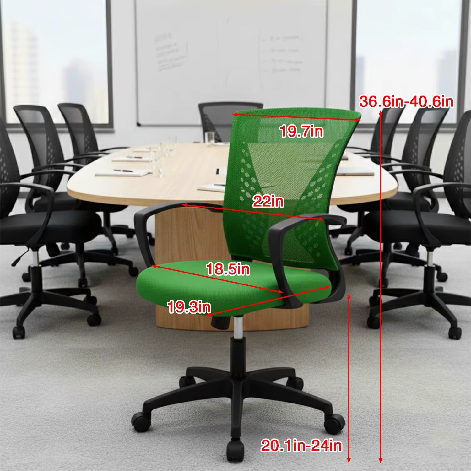 Ergonomic Mid Back Mesh Office Chair with Lumbar Support and Armrests