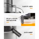 Powerful 1200W Juicer Machine, 3.2 Wide Chute, Titaniumenhanced Blade, Heavyduty Copper Motor, Dual Speed Centrifugal Juice Extr