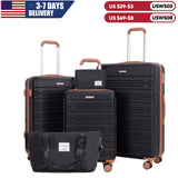 Luggage Sets 5 Pieces,Hardshell Suitcase Set with Double Spinner Wheel,Travel Case with TSA Lock and Weekend Duffle Bag