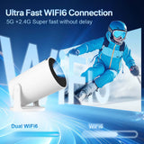 Projector X1BQ PRO 4K 290ANSI Android 14 Dual Wifi6 Allwinner H726 BT5.4 1280*720P Outdoor Video Home Theater Projector