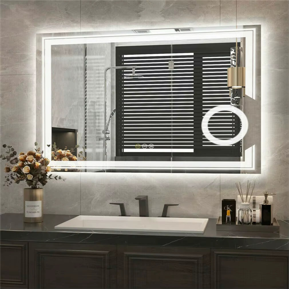 LED Mirror Bathroom Wall Mounted Magnifying Mirror for Washroom Toilet Shower Vanity Makeup Shaving Mirrors