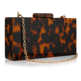 2026 New Acrylic Leopard Luxury Wedding Chain Handbag Women Box Clutch Evening Bags Chic Party Shoulder Crossbody Bags Ladies Dinner Dress Purses