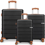 3Pcs Luggage Lightweight Hardshell Luggage Set with TSA Lock 20"+24"+28" ABS+PC Spinner Suitcases Travel Case Silent 360° Wheels