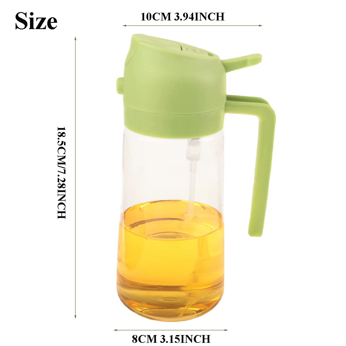 16Oz Oil Dispenser Bottle for Kitchen, 2 in 1 Olive Oil Dispenser and Oil Sprayer, 470Ml Olive Oil Spray Bottle for Cooking
