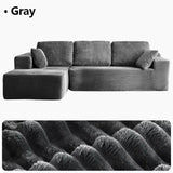 Oversized L Shaped Couch with Chaise, Minimalist Compressed Boneless Couch No Assembly Required, Modular Cloud Sectional Sofa Fo