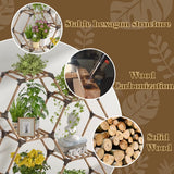Hexagonal Plant Stand Indoor Outdoor Large Wooden Shelf 6 Tier 9 Pot Holder for Patio Balcony Living Room