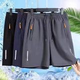 Sports Shorts Man Summer Ice Silk Beach Pants Casual Loose Thin Basketball Running Gym Clothing Shorts Sweat Wicking Hygroscopic
