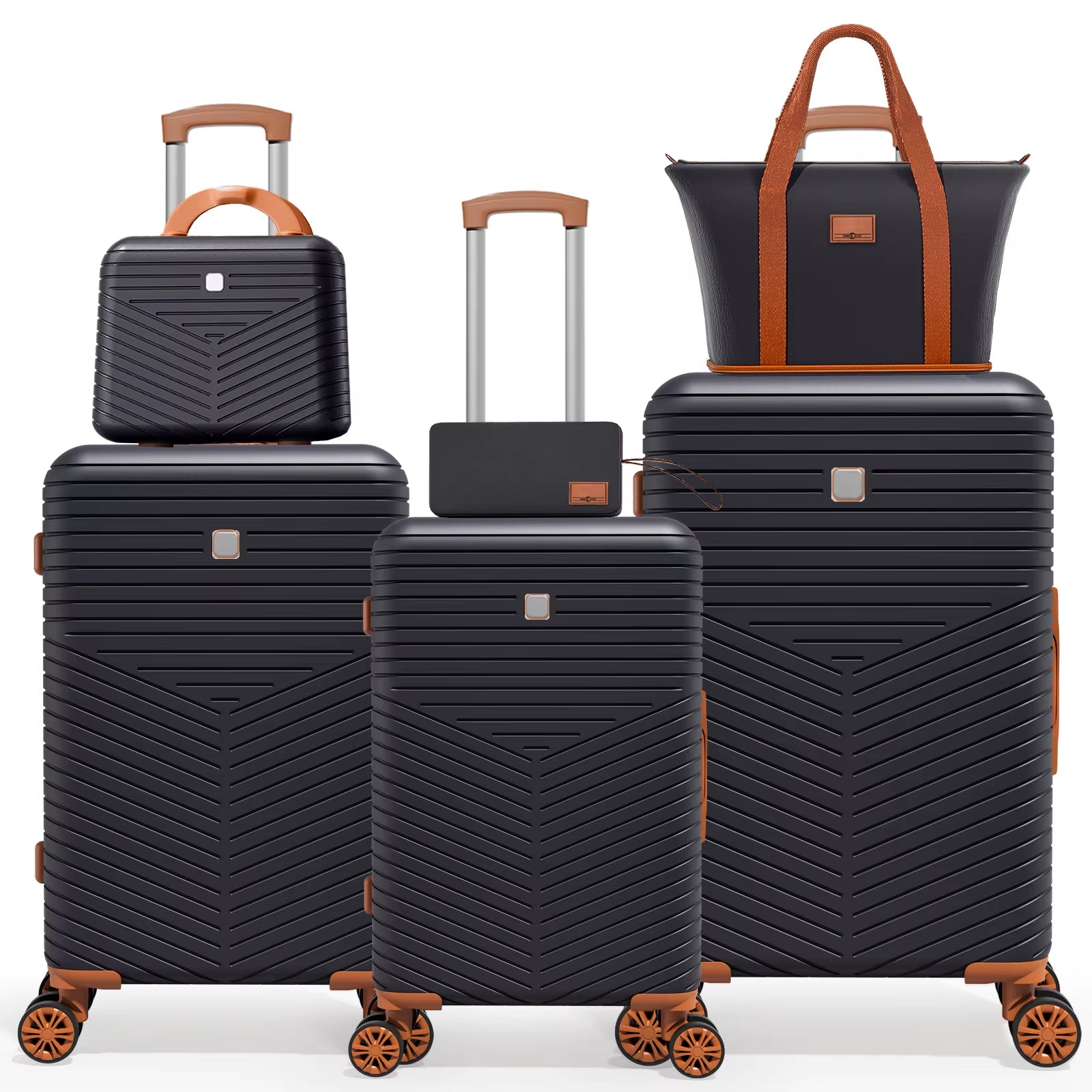 4/6 Piece Luggage Set with Spinner Wheels & TSA Lock, Carry on Luggage Hardshell ABS+PC, Travel Collection Suitcases Sets