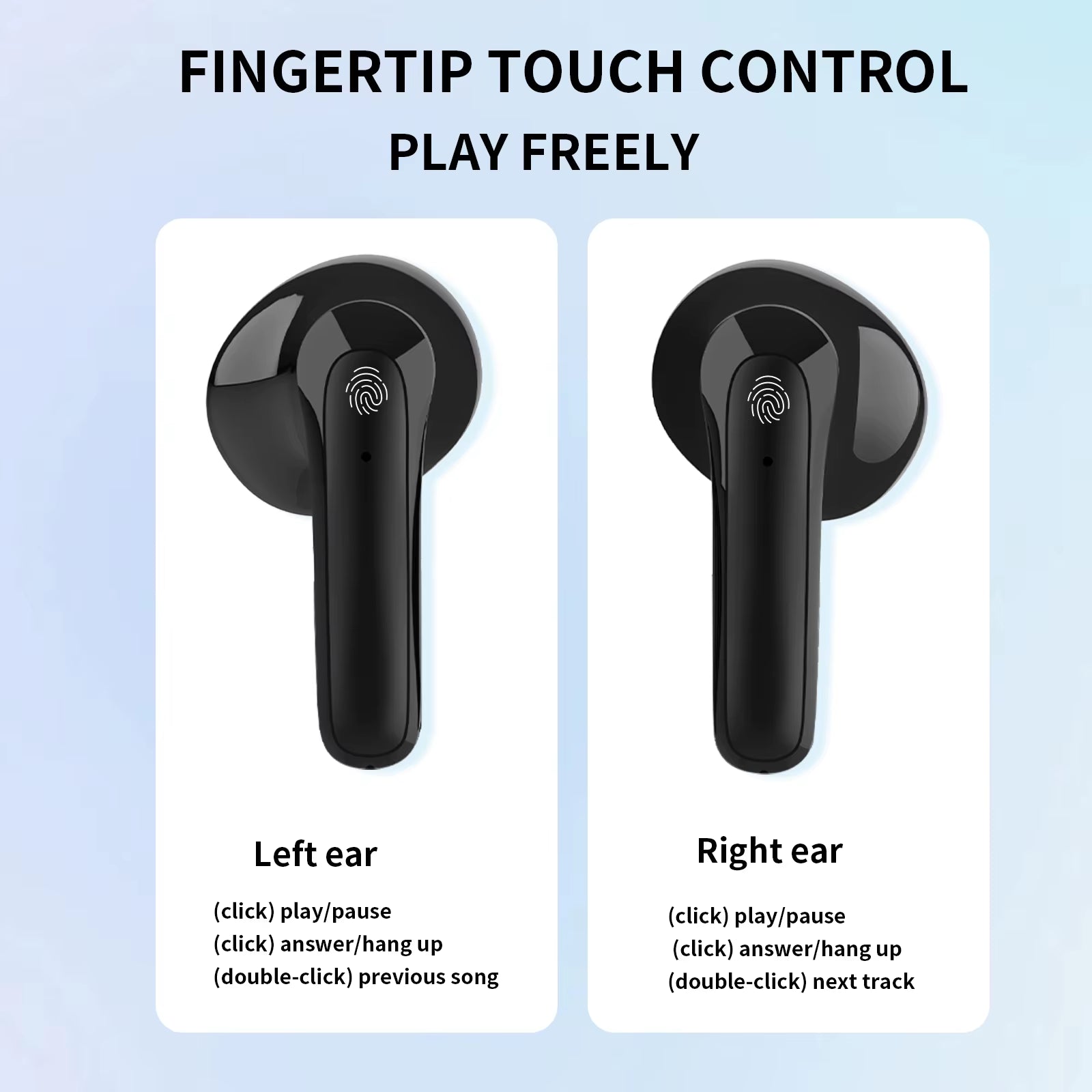 Wireless Headphones, In-Ear Headphones, with Microphone, Stereo In-Ear Headphones with LED Display