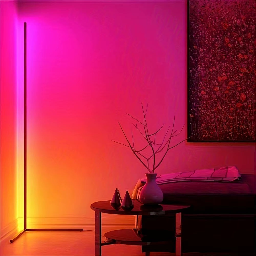 60-Inch RGB LED Corner Floor Lamp for Living Room, Bedroom, and Game Room
