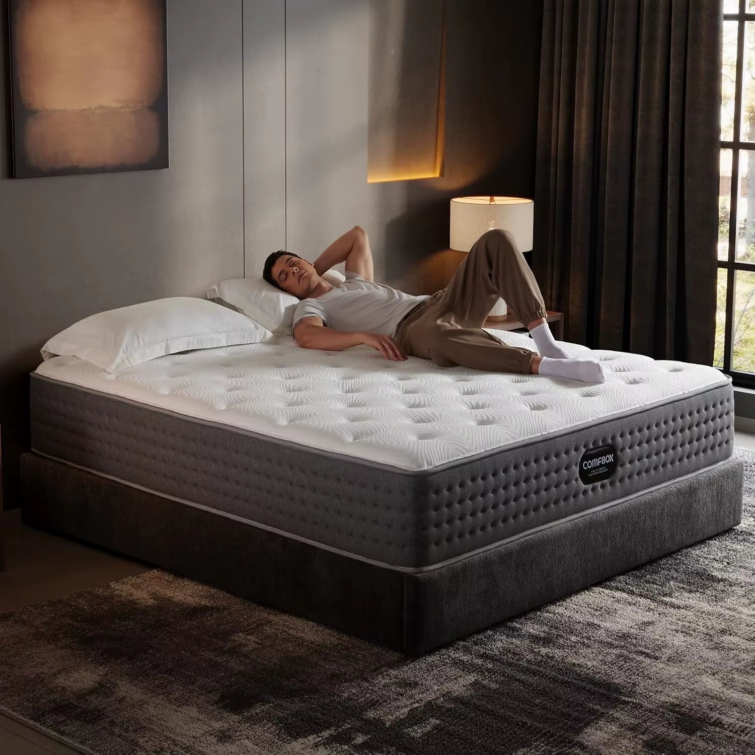 Twin Size Hybrid Mattress with Memory Foam & Pocket Coils - Medium-Firm, 12 Inch Twin, 365-Night Trial