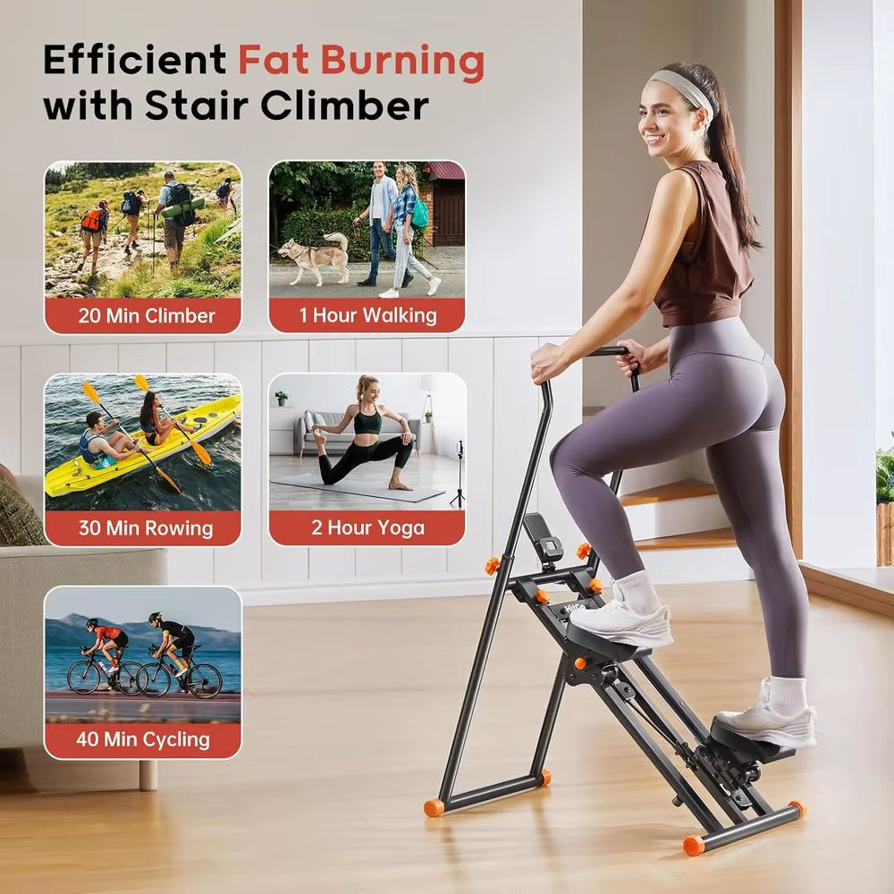 Full-Body Cardio Home Gym Equipment: Adjustable Stepper with Extended Range and Handlebars