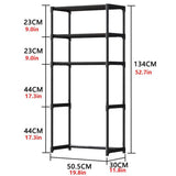 Over the Toilet Storage Cabinet, 3-Tier Metal Bathroom Organizer Shelf, Stable Freestanding above Toilet Shelf for Laundry