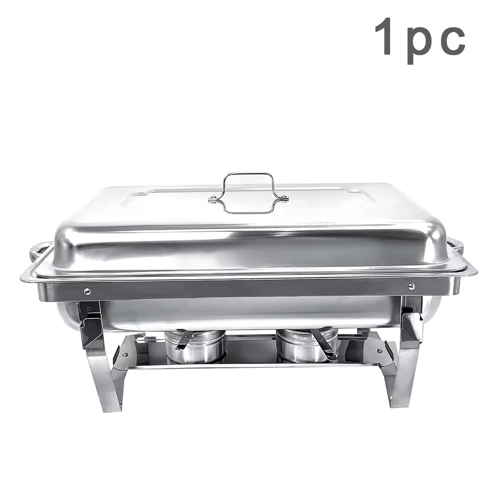 1/2Psc Stainless Steel Chafing Dish Set Full-Size Rectangular Buffet Food Warmer for Catering Weddings Events