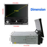 7Inch Single DIN 64G Flip Out Car Stereo Radio Carplay Android Auto Radio Bluetooth Touch Screen MP5 Player Head Unit GPS