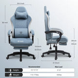 Ergonomic Gaming Chair with Pocket Spring Cushion, Adjustable Linkage Armrests, Footrest, and Lumbar Support