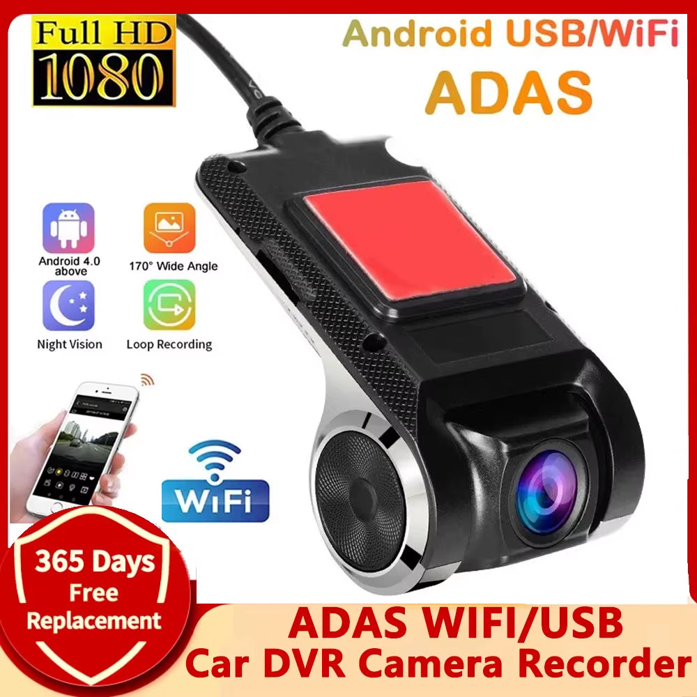Car DVR Camera Recorder HD Camera WIFI USB Dash Cam for Car DVD Android Player ADAS 1080P Night Version 4K Dash Cam