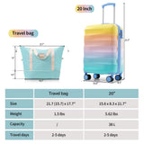 20"Carry-On Luggage with Cup Holder–Lightweight Glossy Hardshell Suitcases with Spinner Wheels TSA Lock Airline Approved