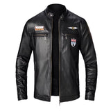 Leather Lop Bags Men'S Autumn Winter Slim Leather Jacket Fashion Custom Printed Motorcycle Coat Zipper Куртка Мужская Зимняя