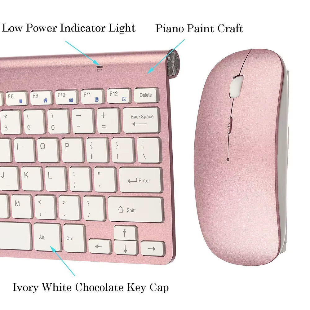 2.4Ghz Ultra-Thin Wireless Keyboard and Mouse Combo with USB Receiver Mouse Keyboard Set for Apple PC Windowsxp/7/8/10