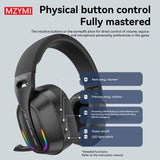 MZYMI Foldable over Ear Headset B500 RGB Wireless Gaming Earphone Low Latency Outdoor Sport Headphone Built-In Mic for PC