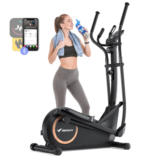 Elliptical Exercise Machine with 18.5IN Stride Hyper-Quiet Magnetic Drive System Elliptical Trainer 8 Resistance Levels