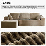 Oversized L Shaped Couch with Chaise, Minimalist Compressed Boneless Couch No Assembly Required, Modular Cloud Sectional Sofa Fo