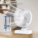 Desktop Fan Office Home Dormitory Mini Fan USB Charging Long Battery Life Shaking Head Fan Desktop Fan