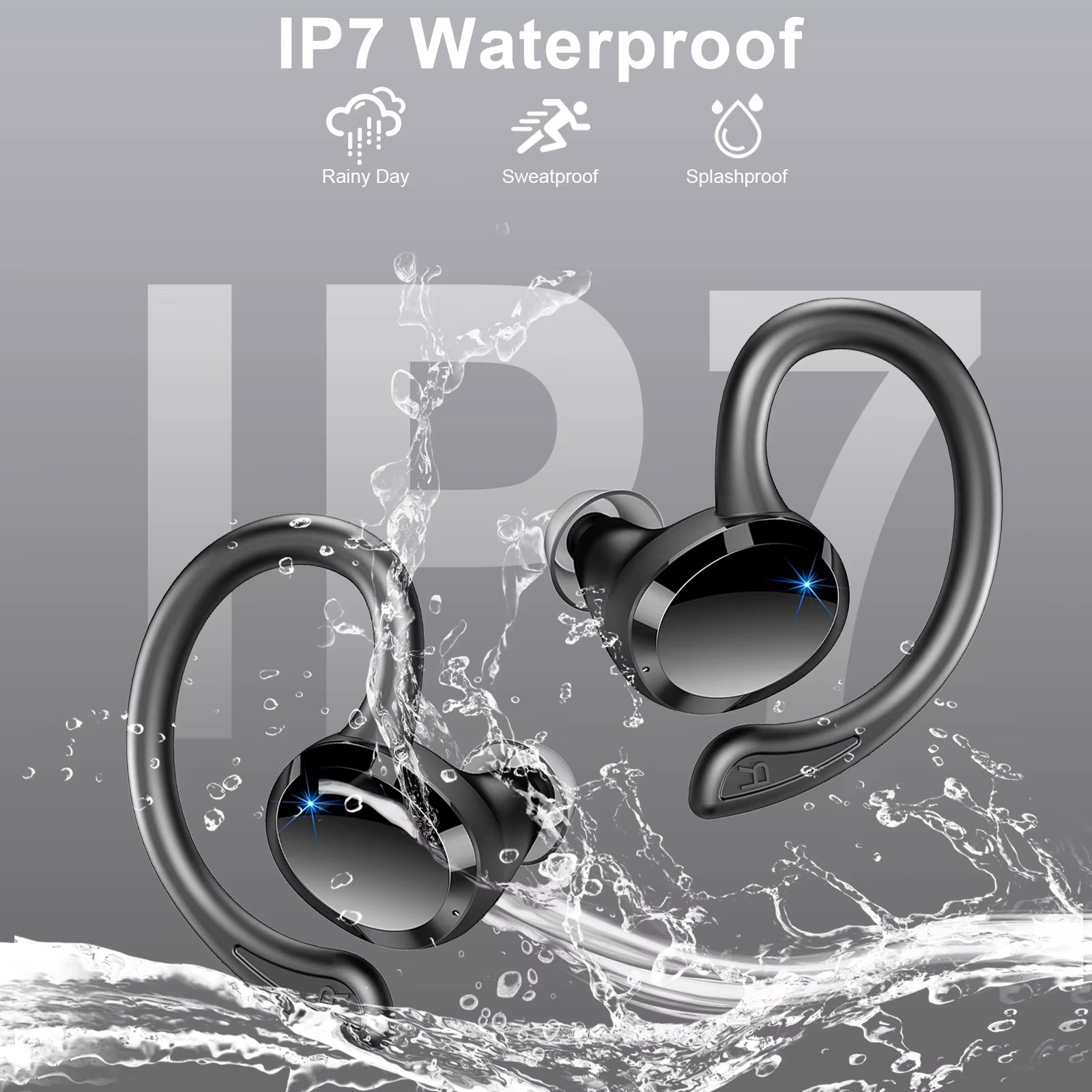 Wireless Earbuds, Bluetooth 5.3 Earbuds Stereo Bass, In-Ear Noise Cancelling Mic, Earphones IP7 Waterproof Sports, 40H Playback.