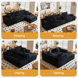 Oversized L Shaped Couch with Chaise, Minimalist Compressed Boneless Couch No Assembly Required, Modular Cloud Sectional Sofa Fo