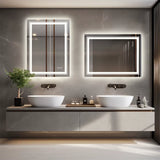 Luxury Crystal Clear LED Bathroom Mirror IP65 Waterproof Dimming Makeup Dressing Mirror with Double Lights