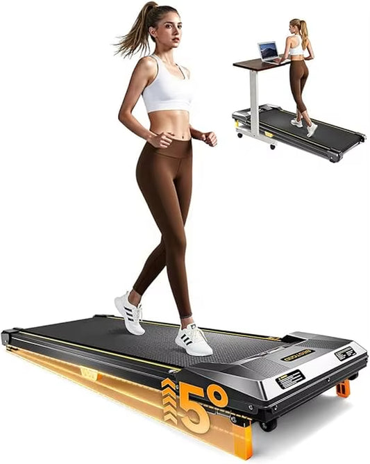 Portable under Desk Treadmill with 2.5HP Motor, 330Lbs Capacity for Home Use, Compact Design Ideal for Exercise at Work.