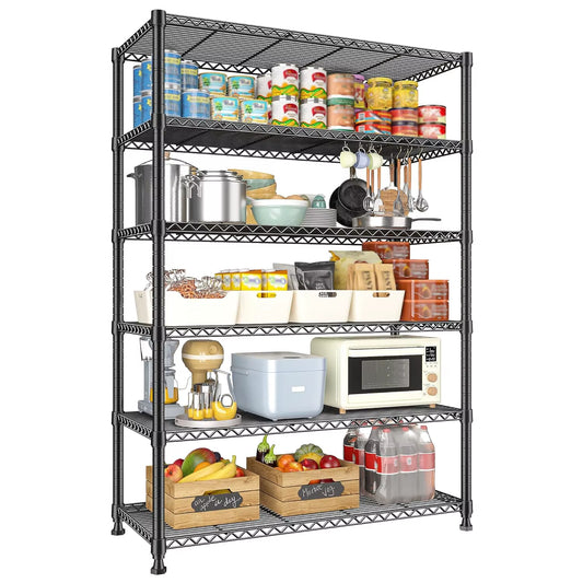 75" H Metal Shelving 6 Tier Storage Shelf Adjustable Kitchen Shelf Wire Shelving Unit Detachable Storage Rack For, Customized
