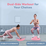 Half Balance Ball Trainer, Inflatable 19/23 Inch Half Exercise Ball with Resistance Bands and Pilates Ball