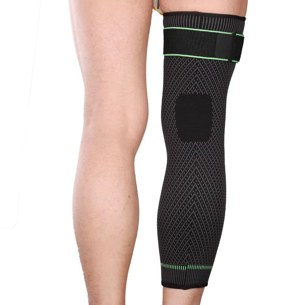 Drop Ship from USA Elasticity Long Knee Protector Brace Leg Sleeve Knee Pads Calf Knee Support Brace Protector Leg Warm Knee