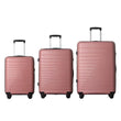 3Pc PP Hardshell Luggage Set TSA Lock Lightweight Durable Spinner Wheels Suitcases 20 24 28 Inch Pink Travel Set