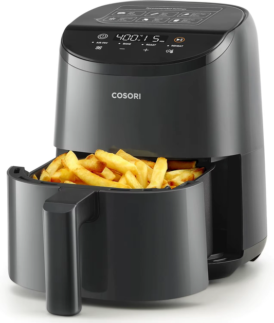 2.1 QT Mini Air Fryer, 4-In-1 for Meals & Snacks, Easy Crispy Leftovers, up to 97% Less Oil, Nonstick Dishwasher-Safe Basket