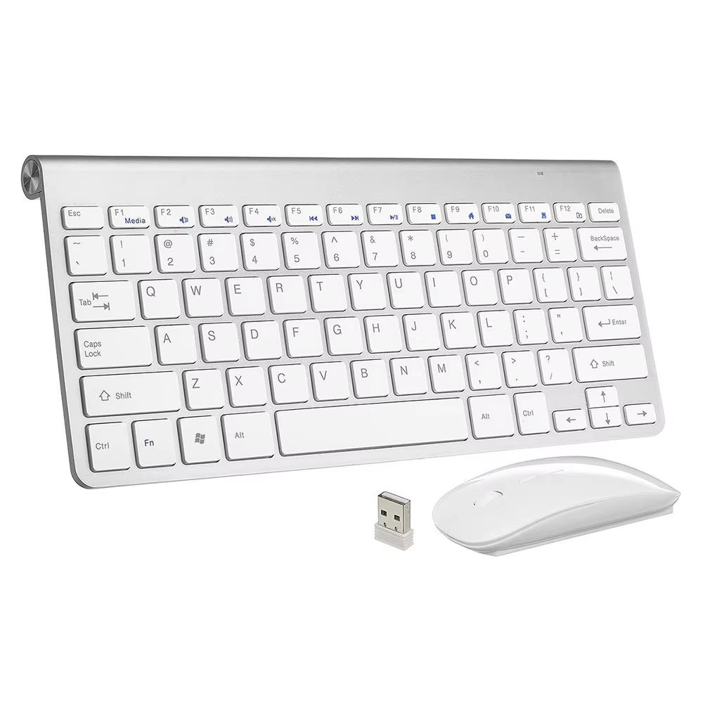 2.4Ghz Ultra-Thin Wireless Keyboard and Mouse Combo with USB Receiver Mouse Keyboard Set for Apple PC Windowsxp/7/8/10