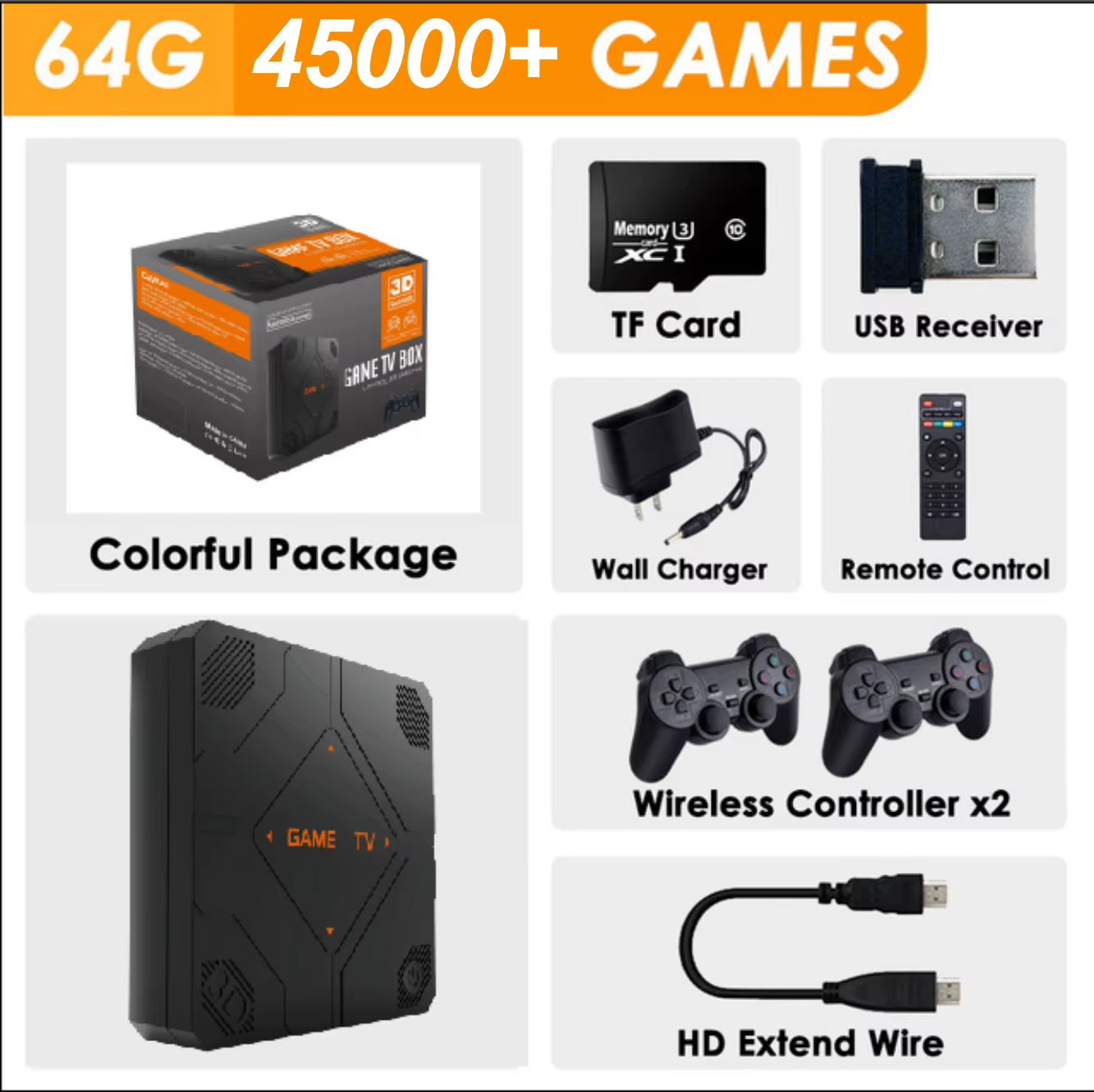 G12 PRO Retro Game Stick Box HDMI TV Game Console Dual System Open Source Arcade 3D Game Box for PSP/PS1 50000 Games