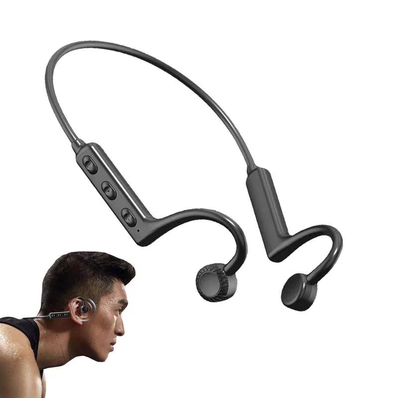 Bone Conduction Headphones Neck Hanging Wireless Headset Suitable for Cycling Running Hiking Backpacking Fitness Yoga