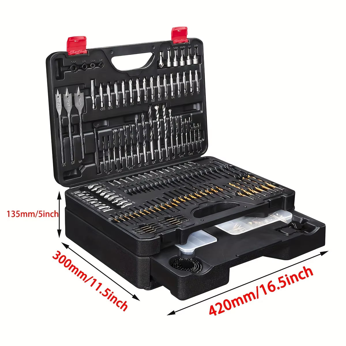 400-Piece Comprehensive Drill Bit and Screwdriver Bit Set with Storage Case, Ideal for Metal, Wood, and Masonry Applications