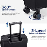 Expandable 22X14X9 Carry-On Luggage, 20 Inch Suitcase with Wheels & TSA Lock, Travel Bag Set with 4 Packing Cases for Men & Wome