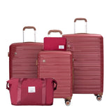Luggage Sets 5 Piece,Suitcases with Double Spinner Wheels and TSA Lock,Hardcase 3 Set Luggage with Travel Duffle Bag