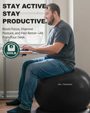 Trideer Ball Chair - Yoga Ball with Base & Bands for Home Gym Workout