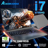 ACEKAMAS 16" Laptop Gaming Intel Core I7-6700Hq GTX 1060 IPS Windows 11 Pro Laptops Computer 16GB DDR4 1TB SSD Notebook Gamer PC
