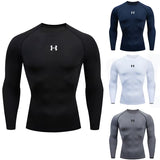 Men Running Compression T-Shirt Long Sleeves Sport Tees Gym Fitness Sweatshirt Male Jogging Tracksuit Homme Athletic Shirt Tops